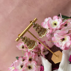 Vriksham Designer Jhumka Style Earrings-Pearls-White Bead-G18195