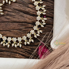Vriksham Simple AD Stone Leaf Short Neckpiece-G16331