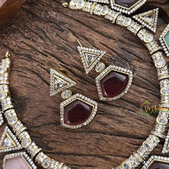 Vriksham Premium Multicolor AD Stone Short Neckpiece-G17932