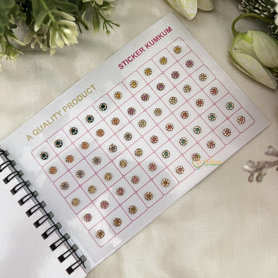 Vriksham LCT Stone Pestal Mix Shape Bindi Book(300 Bindi)-BB227