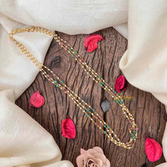 Vriksham  Simple Elegant  layered Bead Mala-Red Green-G21608