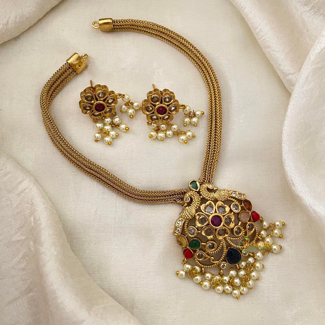 Premium AD Stone Floral Addigai Choker-G12066