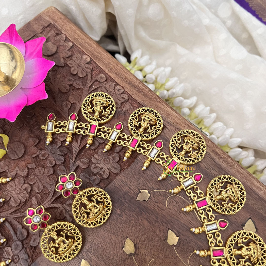 Vriksham Kundan Jadau Lakshmi Coin Style Short Neckpiece-J3731