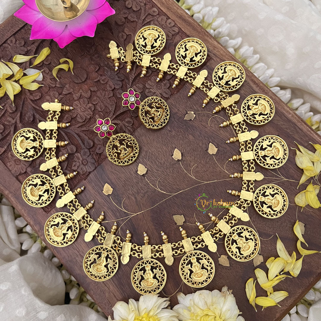 Vriksham Kundan Jadau Lakshmi Coin Style Short Neckpiece-J3731
