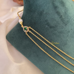Elegant Green AD Stone Pendant 3 Layer Chain-G14690