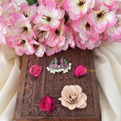 Vriksham Annam Style Maharashtrian Style Press Bugadi-Green Red-White Bead-J3166