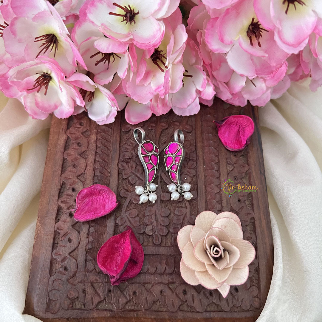 Vriksham Parrot Maharashtrian Style Press Bugadi-Red-White Bead-J3152