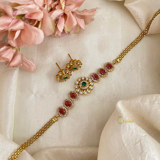 Elegant Floral Choker Short Neckpiece -G12161