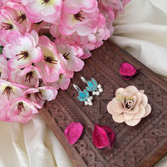 Vriksham Diya Shape Maharashtrian Style Press Bugadi-Firosa-White Bead-J3131