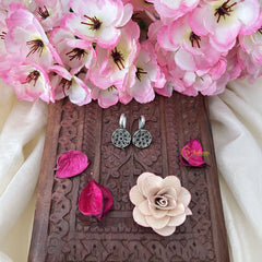 Vriksham Flower Maharashtrian Style Press Bugadi-Blue-White Bead-J3163