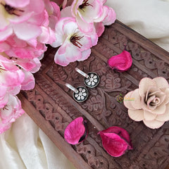 Vriksham Flower Maharashtrian Style Press Bugadi-Blue-White Bead-J3163