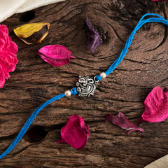 Rakshabandhan Silver Ganpati Rakhi-Blue-G13041