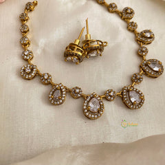 Elegant White Short Pendant Neckpiece-Drop-G12170