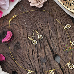 Vriksham Exquisite 5 Tear Drop Invisible Chain-Lemon Yellow-G18373