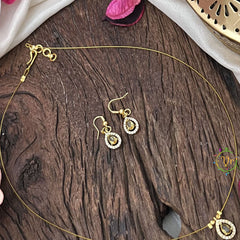 Vriksham Exquisite Tear Drop Invisible Chain-Lemon Yellow-G18371