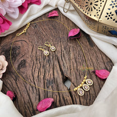 Vriksham Exquisite 3 Tear Drop Invisible Chain-Pastel Pink-G18384
