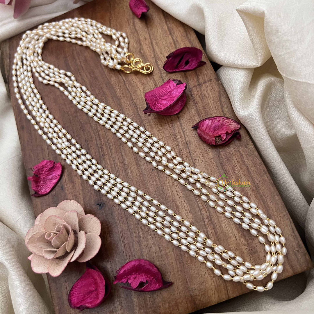 Vriksham Classic Multi 5 Layer Rice Pearl Mala-G20096