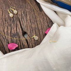 Vriksham Exquisite Tear Drop Invisible Chain-Pastel Pink-G18383