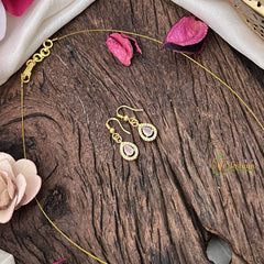 Vriksham Exquisite Tear Drop Invisible Chain-Pastel Pink-G18383