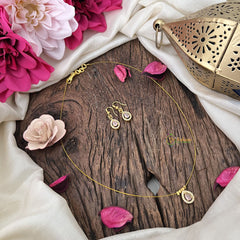 Vriksham Exquisite Tear Drop Invisible Chain-Pastel Pink-G18383