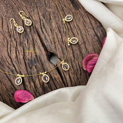 Vriksham Exquisite 5 Tear Drop Invisible Chain-Pastel Pink-G18388