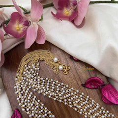 Vriksham Vintage Gold Chain 8 Layered Bridal Pearl Mala-G20098
