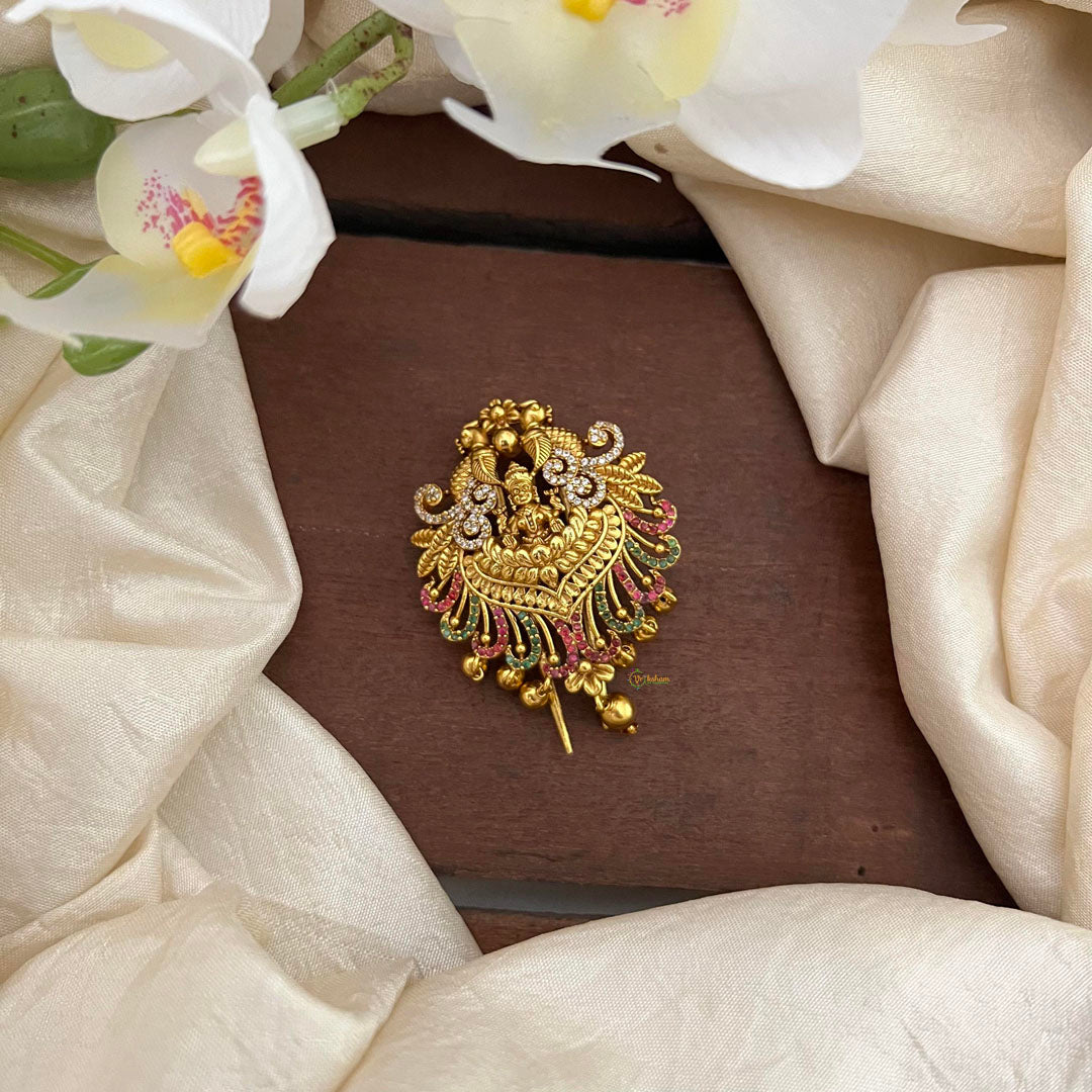 Unique AD Stone Kili Lakshmi Jada Billai-Bun Billai-G13111