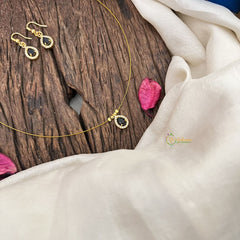 Vriksham Exquisite Tear Drop Invisible Chain-Black-G18368