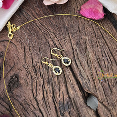 Vriksham Exquisite 3 Tear Drop Invisible Chain-Black-G18369