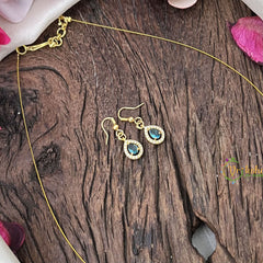 Vriksham Exquisite 3 Tear Drop Invisible Chain-Sky Blue-G18378