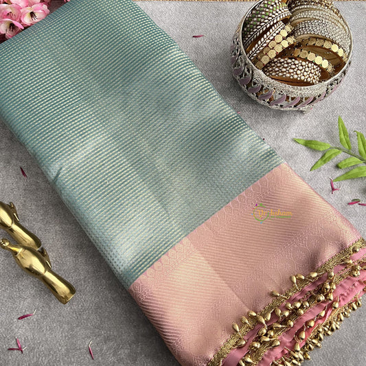 Vriksham Nayanthara Inspired Sky Blue With Baby Pink Organza Saree-Handloom-VS4250