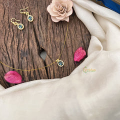 Vriksham Exquisite Tear Drop Invisible Chain-Sky Blue-G18377