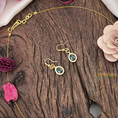 Vriksham Exquisite Tear Drop Invisible Chain-Sky Blue-G18377