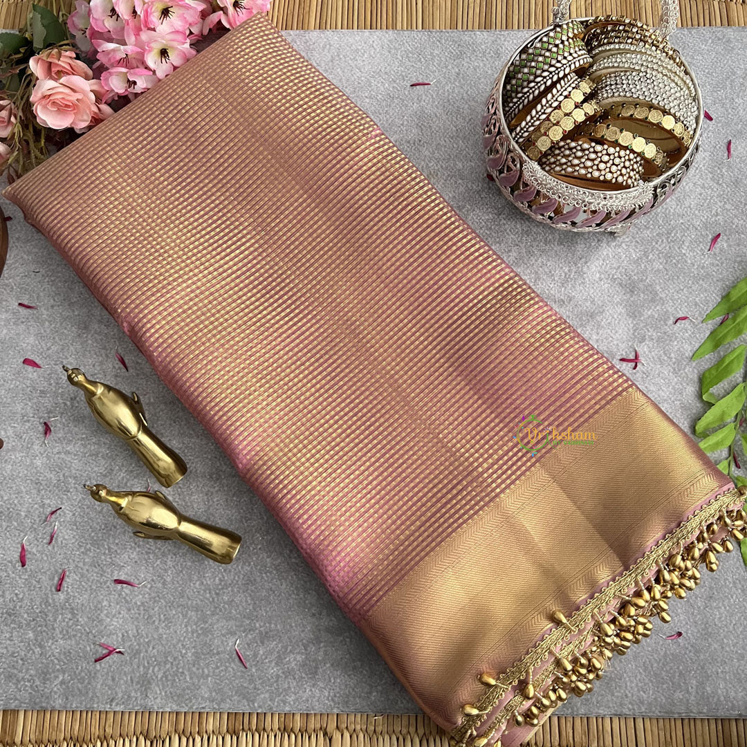 Vriksham Nayanthara Inspired Onion Pink Organza Saree-Handloom-VS4252