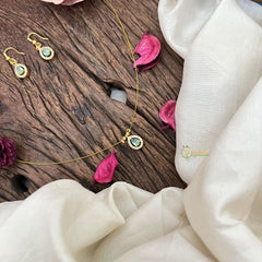 Vriksham Exquisite Tear Drop Invisible Chain-Pastel Green-G18389