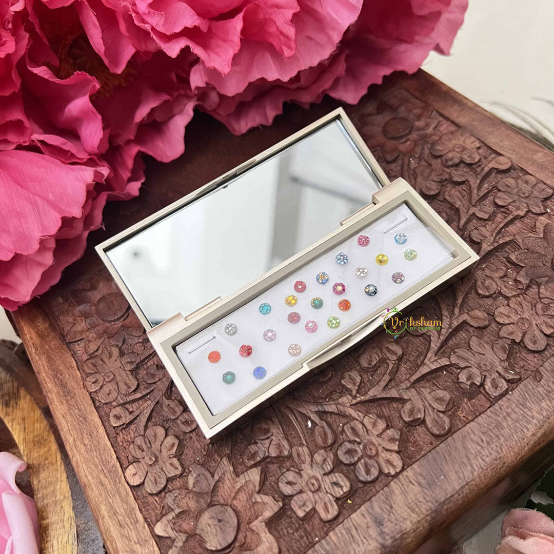 Vriksham Designer Ractangular Compact Bindi Mirror Kit-BB3573