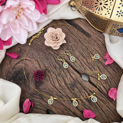 Vriksham Exquisite 5 Tear Drop Invisible Chain-Pastel Green-G18391