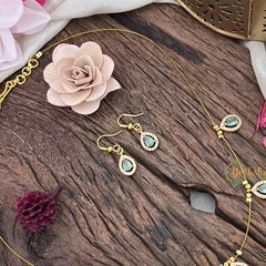 Vriksham Exquisite 5 Tear Drop Invisible Chain-Pastel Green-G18391