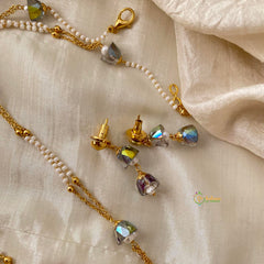 Fancy Pearl & Beaded Chain Neckpiece-G12129