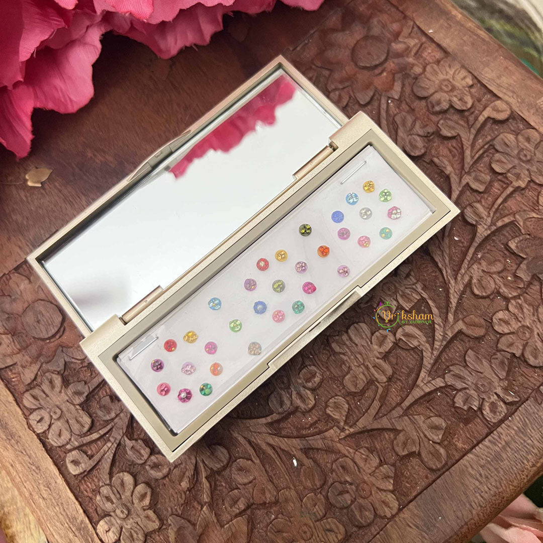 Vriksham Designer Ractangular Compact Bindi Mirror Kit-BB3568