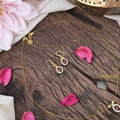 Vriksham Exquisite Tear Drop Invisible Chain-Red-G18374