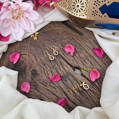 Vriksham Exquisite Tear Drop Invisible Chain-Red-G18374