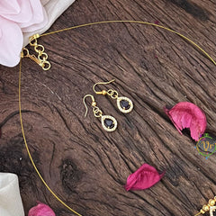 Vriksham Exquisite 3 Tear Drop Invisible Chain-Purple-G18381