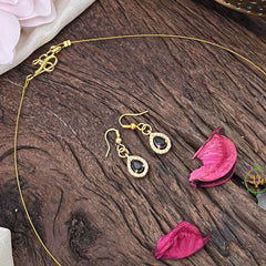 Vriksham Exquisite 5 Tear Drop Invisible Chain-Purple-G18382