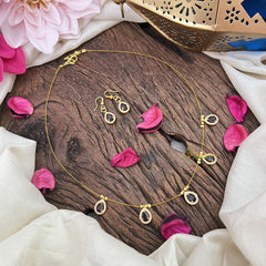 Vriksham Exquisite 5 Tear Drop Invisible Chain-Purple-G18382