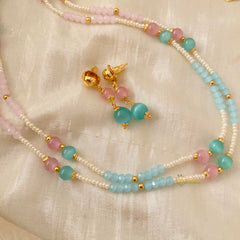 Trendy 2 Layered Pastel Colour Neckpiece-G12128