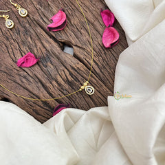 Vriksham Exquisite Tear Drop Invisible Chain-White-G18395