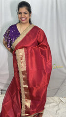 Vriksham Red Organza Saree-Lace & Tassel Work-Handloom-VS4242