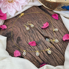 Vriksham Exquisite 5 Tear Drop Invisible Chain-White-G18397
