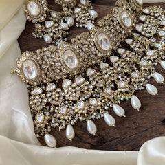 Exquisite White Victorian Diamond Neckpiece-Pearls-VV1785